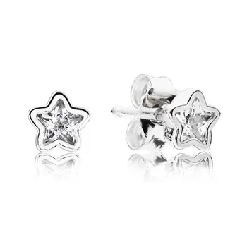 

2020 925 Silver Sterling Earrings Sparkling Star Stud Earrings Fit Pan for Women Wedding Party Earring Jewelry Gift