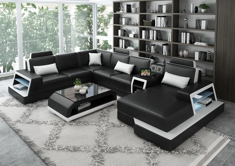 JC горячая Распродажа, современный секционный диван из натуральной кожи, мебель для гостиной