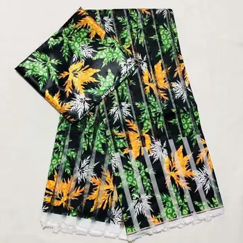 

popular african wax prints soft comfortable organza fabric 4+2 yards high quality nigerian swiss satin fabric for dress material