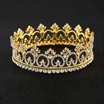 

KMVEXO Crystal Vintage Royal Queen King Tiaras Crowns Women Pageant Prom Diadem Hair Ornaments Wedding Hair Jewelry Accessories