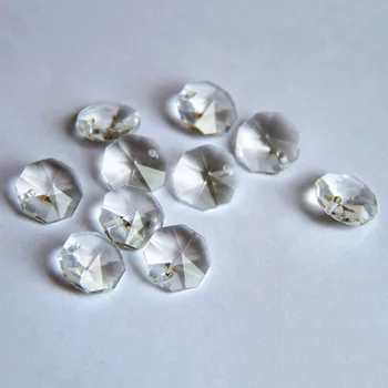 

14mm 18mm 50mm 50pcs Clear Crystal Chandelier Octagon Beads One Hole High Quality Curtain And DIY Crafts