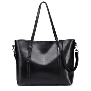 

Miss Lulu Trendy Women Tote Bags Wax Leather Female Shoulder Bags