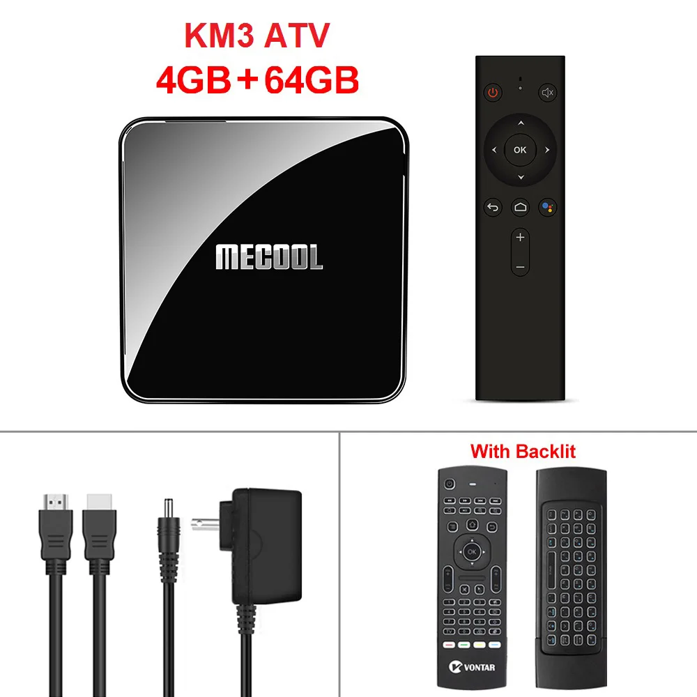 KM3 ATV 4G64G mx3 MECOOL KM3 ТВ Android tv Google Сертифицированный Android 9,0 ТВ приставка 4 Гб 64 Гб 128 ГБ Amlogic S905X2 4K 5G Dual Wifi BT4.0 KM9 PRO 4G 32 ГБ - Цвет: KM3 ATV 4G64G mx3