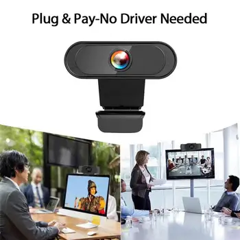 

HD 1080P 720p Webcam With Mic Rotatable PC Desktop Web Camera USB Mini Computer WebCamera Video Recording Work For MSN/Yahoo
