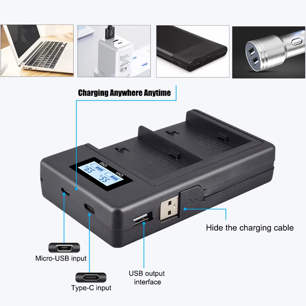 Najtaniej 2 sztuk 7200mAh NP F970 NP F970 wyświetlacz mocy bateria + 1 LCD szybciej podwójny ładowarka do sony F960 F550 F970 F570 CCD RV100