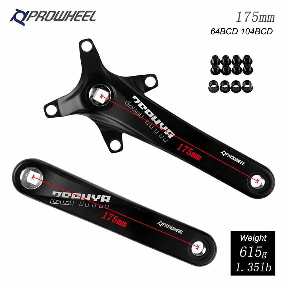 175mm Шатун для горного велосипеда prowheel 64BCD 104BCD с квадратным отверстием, один двойной диск, левый и правый шатун 170 мм 175 мм ROWHEEL - Цвет: 175mm