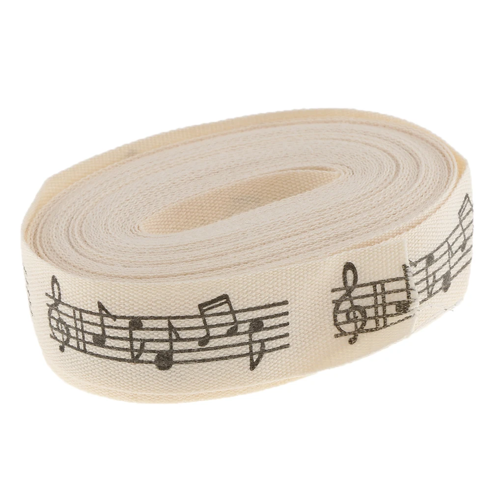 5 Yards Musical Note Printed Fabric Cotton Ribbon Tape DIY Sewing Craft Gift Wrap Trim Package Craft Wedding Decor