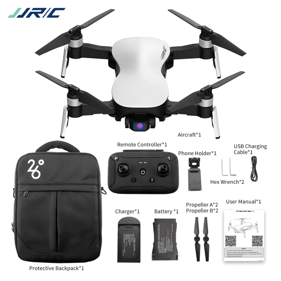 

JJRC X12 4K Camera 5G Wifi Foldable Drone AURORA 3-axis Brushless Gimbal GPS Positioning Gravity Sensor Control 2400mah Battery