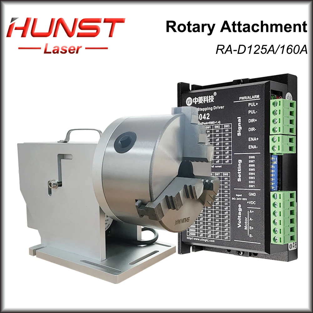 Hunst D80 Rotary Attachment for Laser Marking Welding Machine Rotary Axis Rotary Device Gold Silver  Jewelry Ring Engraving