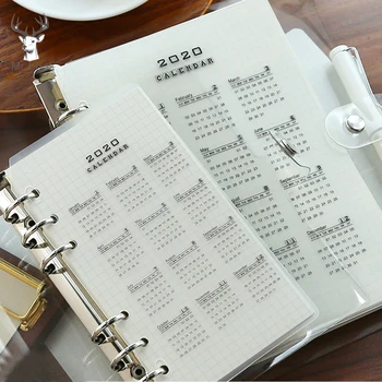 

2020 Year Calendar Divider 6 Holes Transparent PP Notebook Index Divider for Diary Binder Weekly Planner School Stationery A5 A6