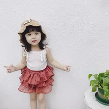 Летние повседневные короткие штаны для маленьких девочек мягкая пачка для маленьких девочек юбка-брюки с бахромой, шорты для малышей