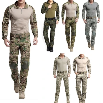 

Outdoor Tactical Military Uniform Men Hunting Suit Hunting Army Camouflage Clothes Outfit Military Combat Shirt Tactical Pants