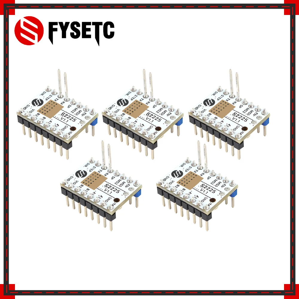 5pcs TMC S2225 V1.1 Stepping Motor Driver UART TMC2225 Replace TMC2208 TMC2209 Stepsticks Mute Driver 256 Micro Current 2A Peak