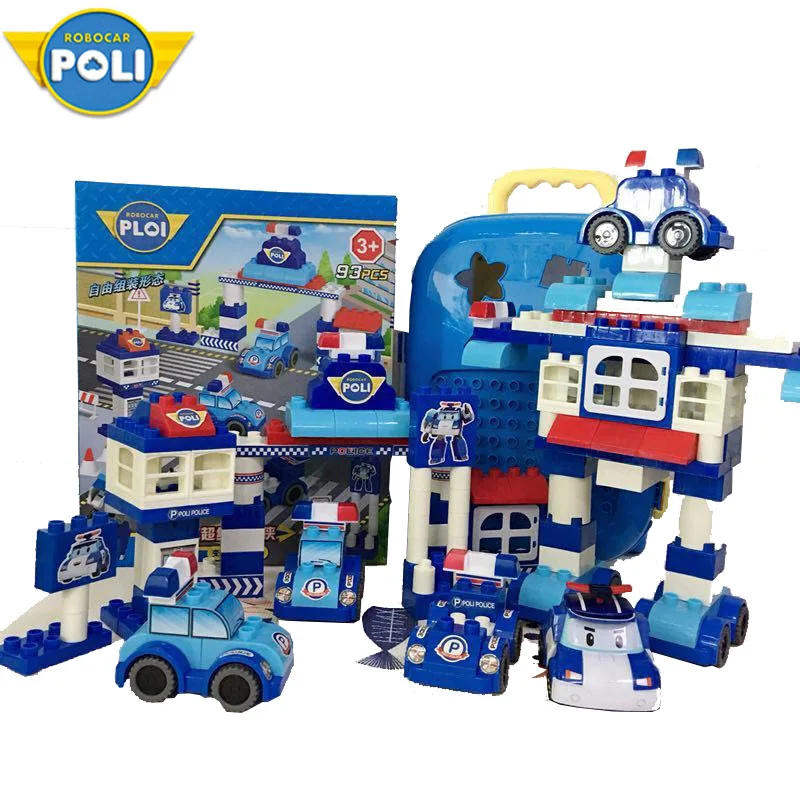 ROBOCAR POLI Полицейская машина 2 в 1 деформационная Игрушечная машина Строительные блоки совместимы с большими частицами тележка игрушка для путешествий