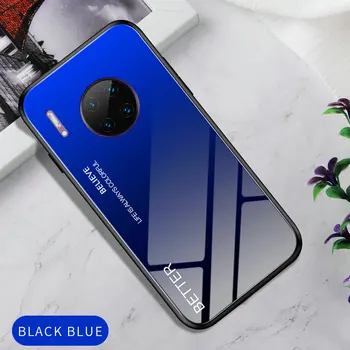 

30pcs/lot Anti-Scratch Glossy Marble Gradient Tempered Glass Hard Case For Huawei Mate 30 Pro