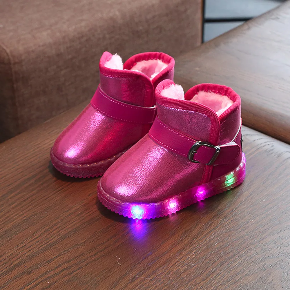 Детские ботильоны; детская обувь; Светодиодный светильник; Светящиеся кроссовки на плоской подошве; теплые зимние ботинки; детские ботинки; обувь для детей