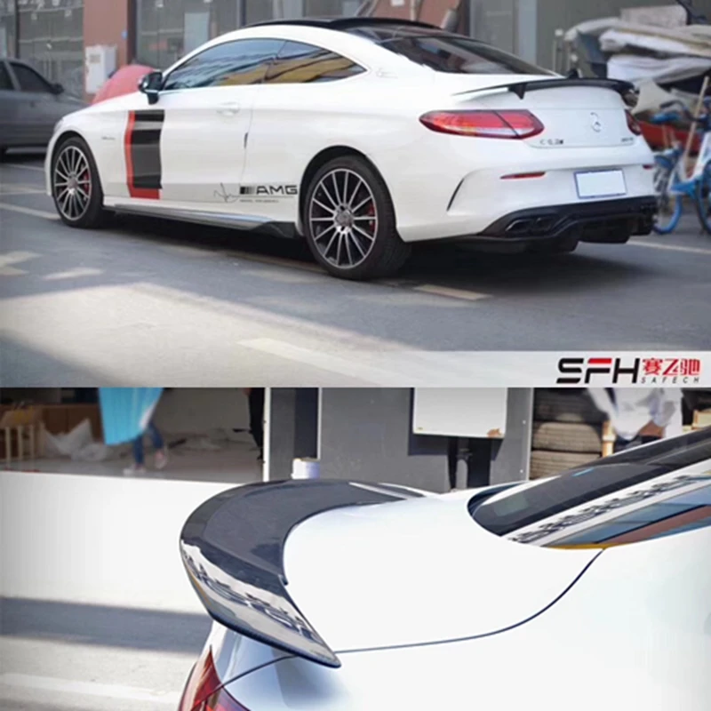 Спойлер для Mercedes W205 coupe C63 RT Style Sedan C Class C200 задний спойлер из углеродного волокна