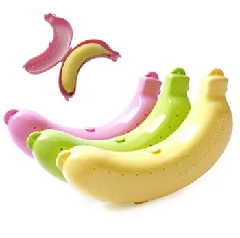 

New Qualified Cute 3 Colors Fruit Banana Protector Box Holder Case Lunch Container Storage Box for kids protect fruit case
