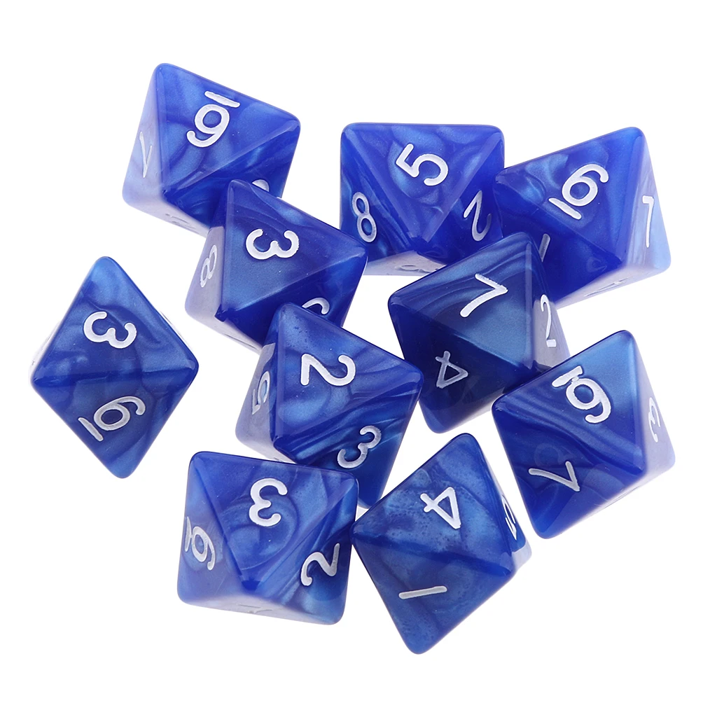 10pcs 8 Sided Dice D8 Polyhedral Dice for Party Table Games Gaming Dice Birthday Parties Board Game