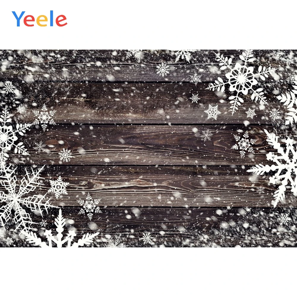 

Yeele Christmas Background Wood Board Winter Snow Snowflake Vinyl Baby Portrait Photography Backdrop For Photo Studio Photophone
