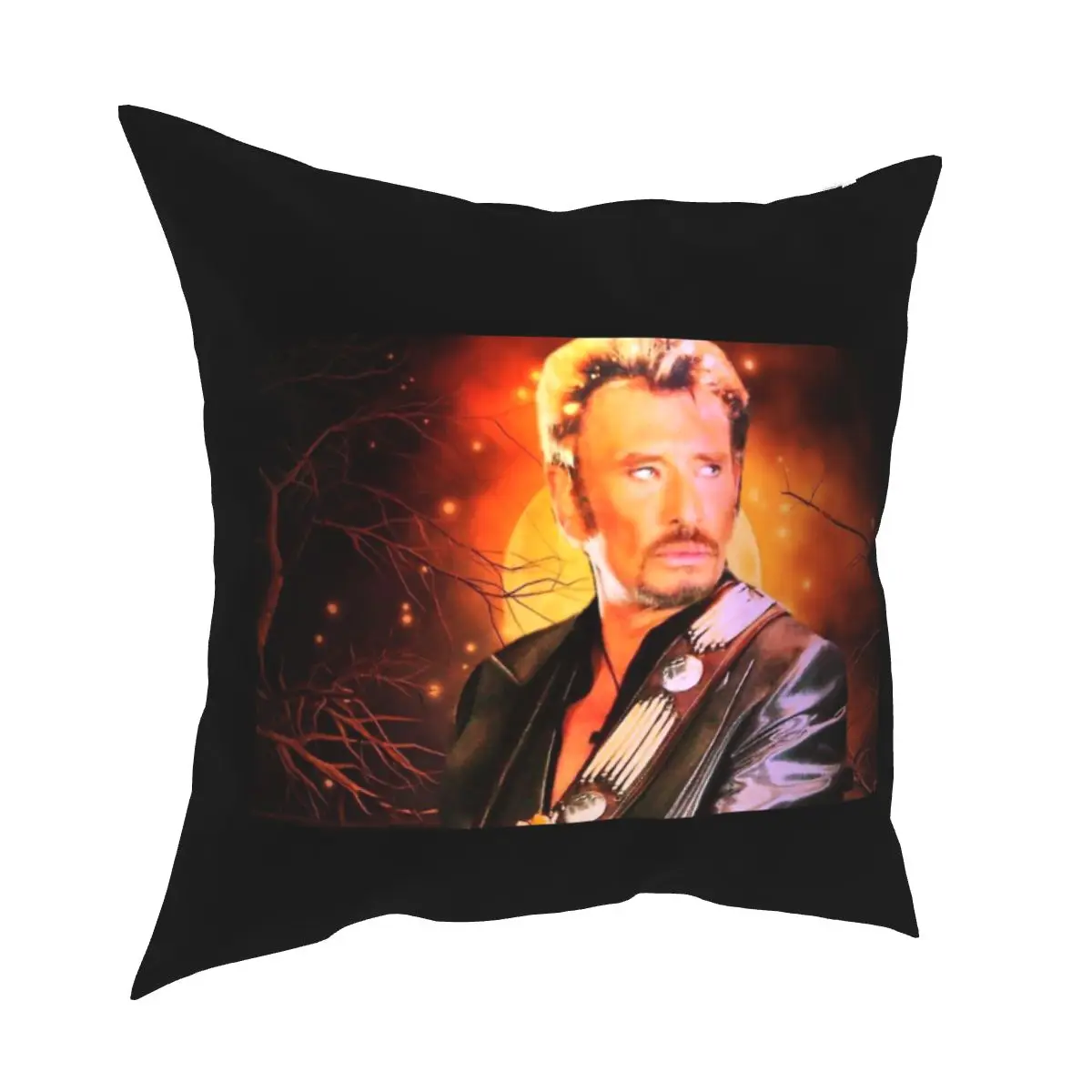 

Johnny Hallyday Square Pillow Cases Rock Music French Singer Cushion Covers Decorative Throw Pillow Case Cover for Home 45*45cm