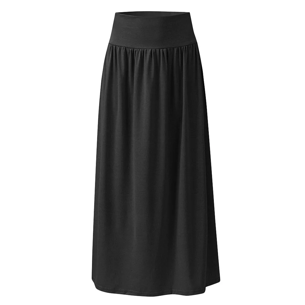 Юбка женская faldas mujer moda jupe femme женская осенняя Повседневная винтажная Однотонная юбка до середины талии, свободные юбки в пол OY41