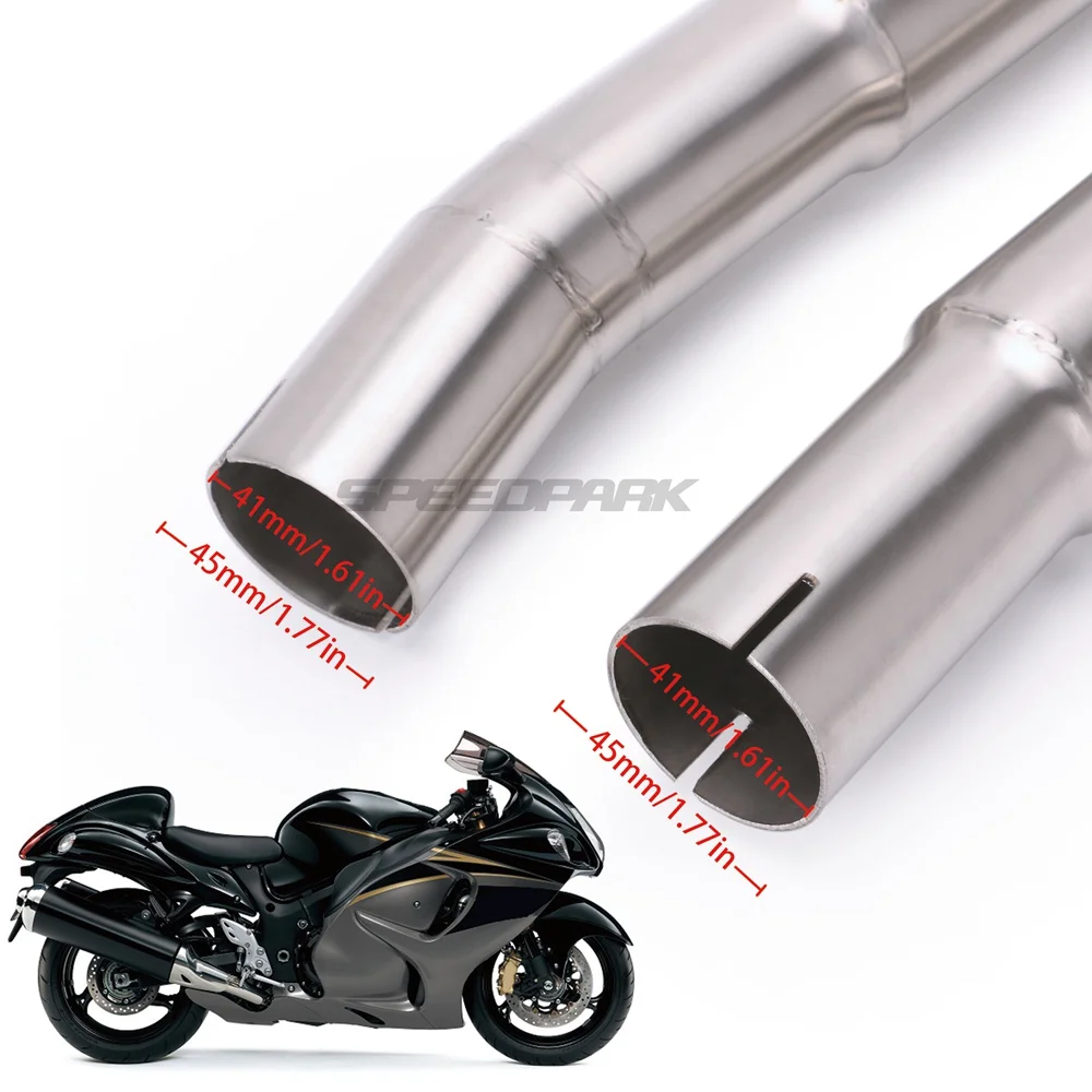 Мотоцикл модифицированный глушитель средней трубы мотоцикл Слип-он соединитель Соединительная труба для Suzuki Hayabusa GSX1300R 2008