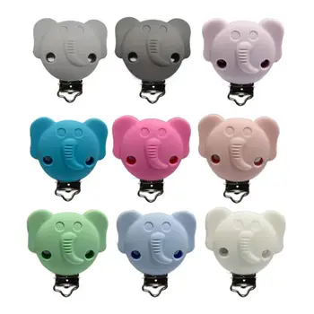

Cartoon Elephant Pacifier Clips Silicone Teether Baby Infant Teething Soother 23GD