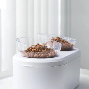 

Cat Dog Raised Feeder With Airtight Storage Pet Detachable Food Water Bowl With Elevated Stand