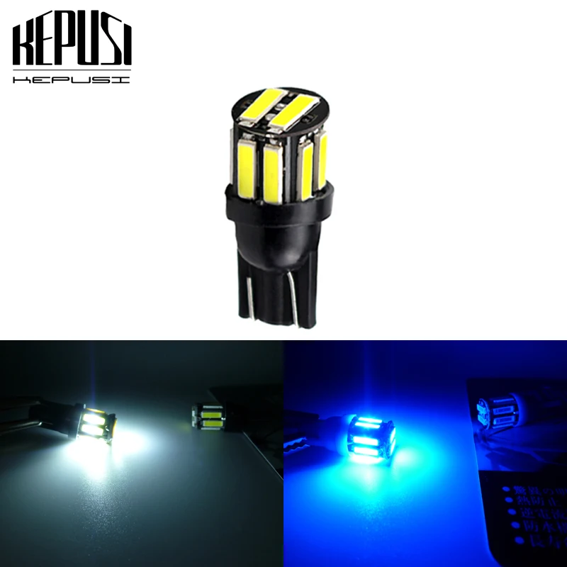 

White Blue T10 bulbs with 7020 SMD 10 led Interior Light 194 168 W5W LAMP Instrument panel Side Marker Light