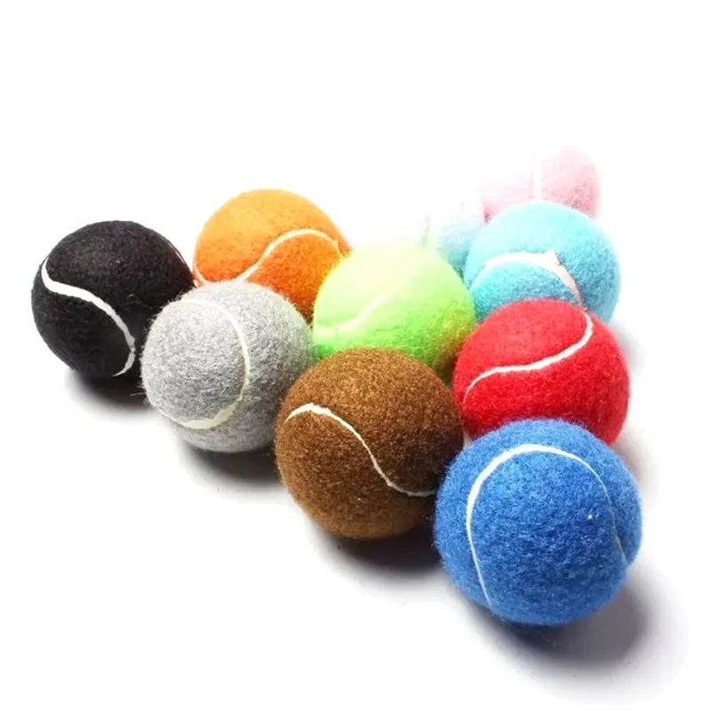 Color Tennis Balls 6pcs Pack Starndard 2.5inch Polyester Felt Dog Tennis Balls Advanced Training Ball