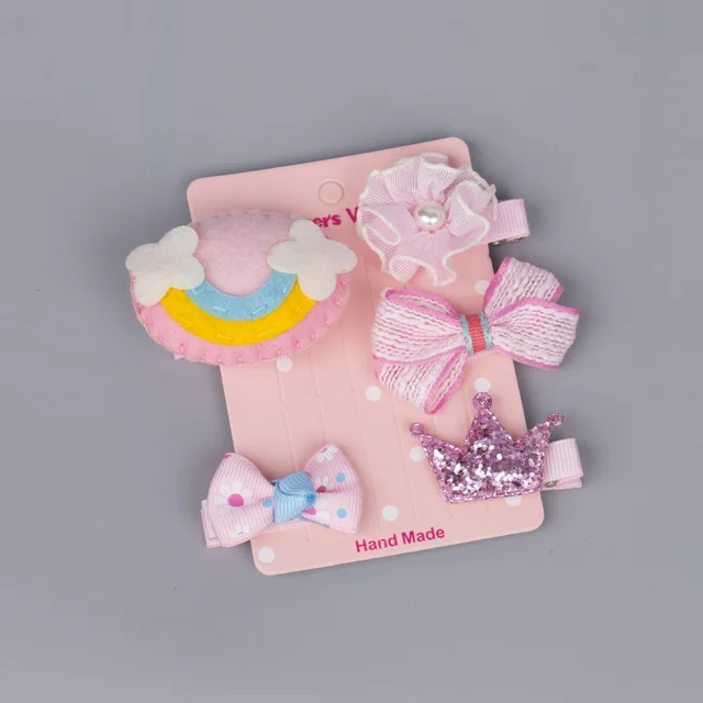 5pcs Set Flower Bowknot Hairpins Baby Stars Hairclips Cartoon Hair Clips Kids Girls Handmade Barrettes Bebe Hair Accessories Hair Accessories Aliexpress