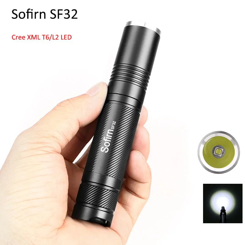 

Sofirn SF32 Kit ED Flashlight 18650 Powerful Cree XML LED Flash Light Torch Tactical Flashlight 5 Modes Portable Lamp Waterproof