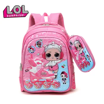 

LOL Surprise Doll New Children's School Backpack Primary School Bag Burden To Send Pencil Case Cute Cartoon Christmas Gift
