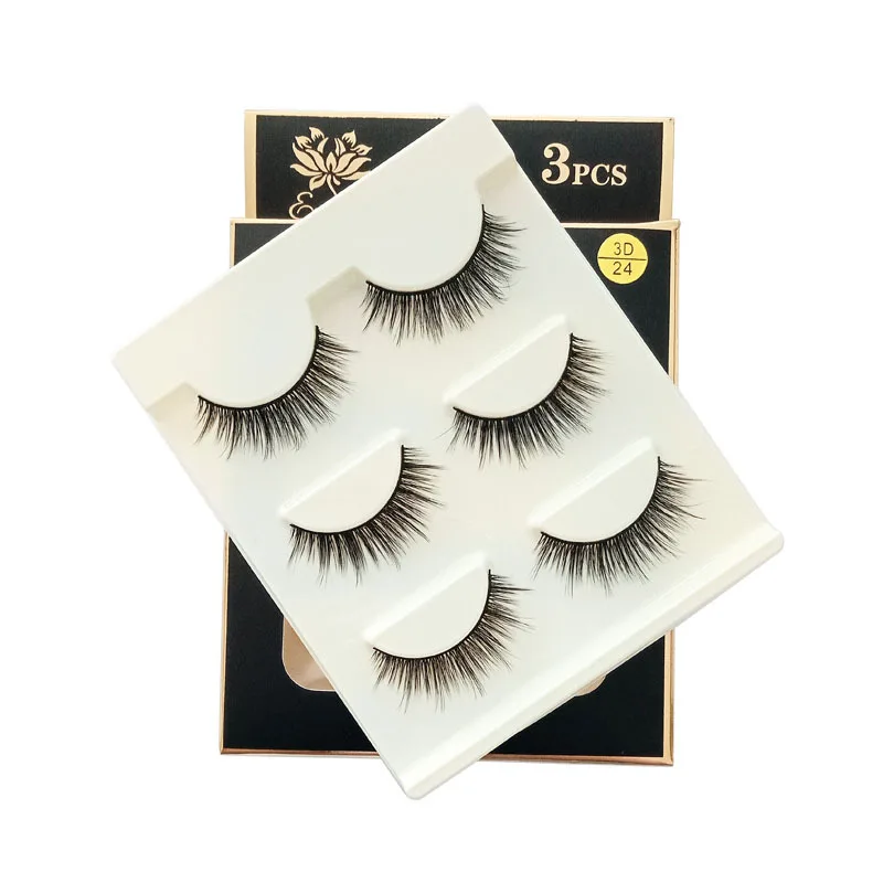 

3 Pairs Sexy Soft Eyelashes 3D Mink False Eyelashes Wispy Makeup Imitation Long Lashes Naturally Extend Bunches Fluffy Eyelashes