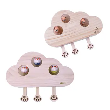 

Solid Wood Cat Puzzle Toy Interactive Funny Cat Hunting Hamster Stick Toys Pet Supplies