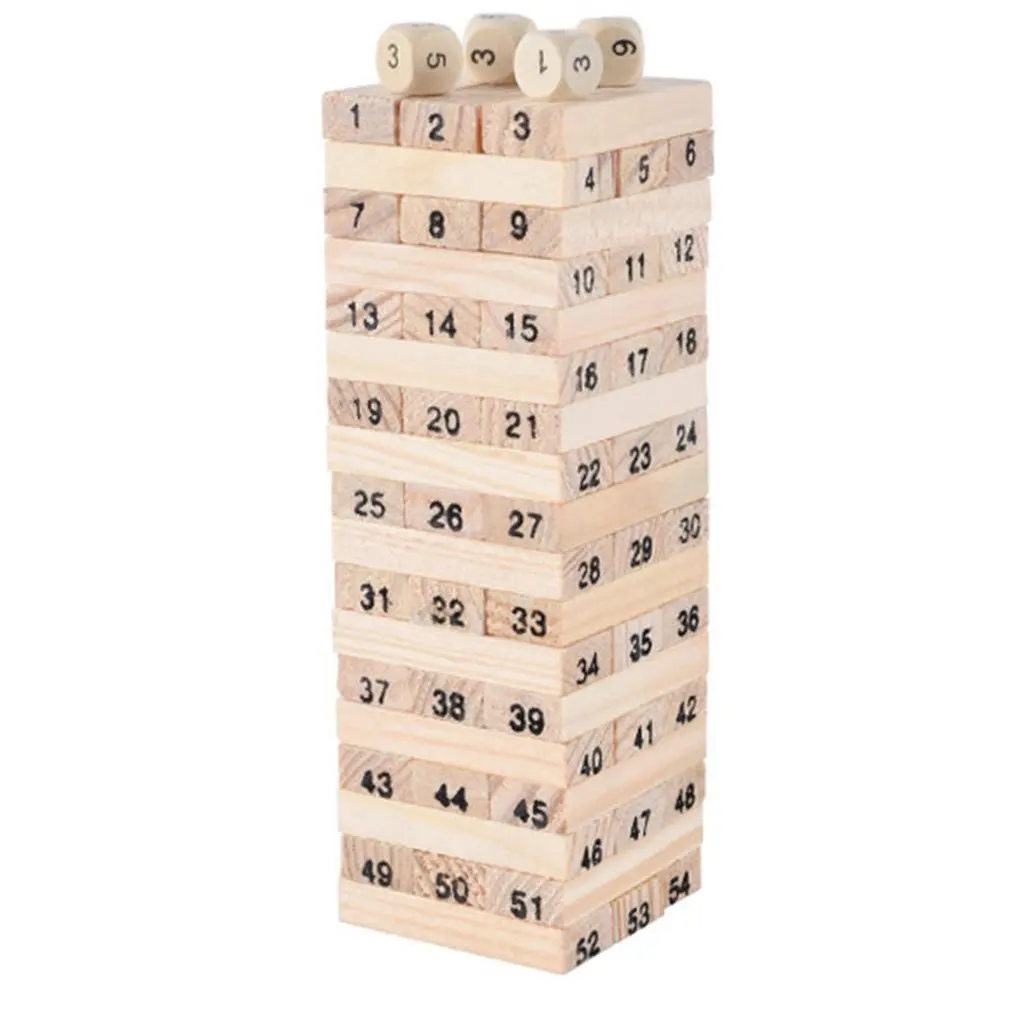 54 шт. оригинальных деревянных цифровых детских слойных блоков для обучения укладке высоких стеков