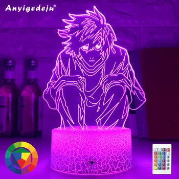 Manga Death Note L Lawliet Figuur Led Nachtlampje Voor Anime Kamer Winkel Decor Idee Cool Kids Kind Slaapkamer Tafel lamp Ryuk Figuur