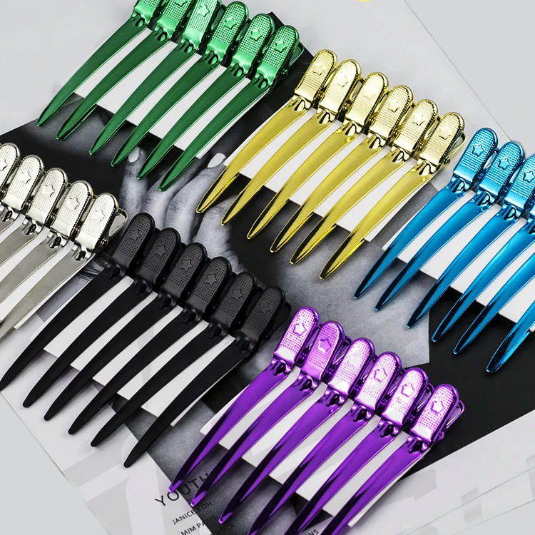 Holding Hair-Clamps Cutting Salon Hairdressing Duck-Mouth Sectioning Flat 12pcs/Set