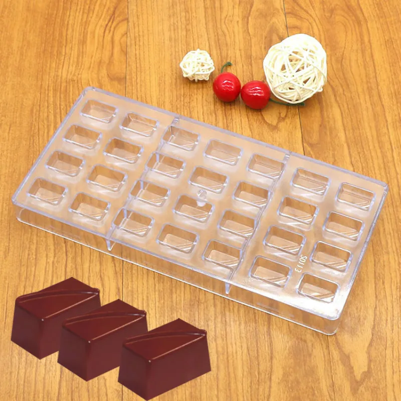 3D форма кубика поликарбонатная форма шоколада, форма для выпечки Kitche форма для сладостей для выпечки конфеты PC форма для шоколада выпечка Кондитерские инструменты