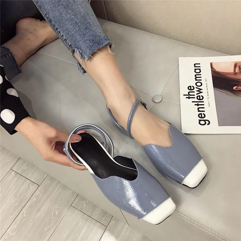 

2019 Spring And Summer New Style A- line with Sandals Women's Korean Version of the Head after Empty Low-Cut Flat Top Shoes Mixe
