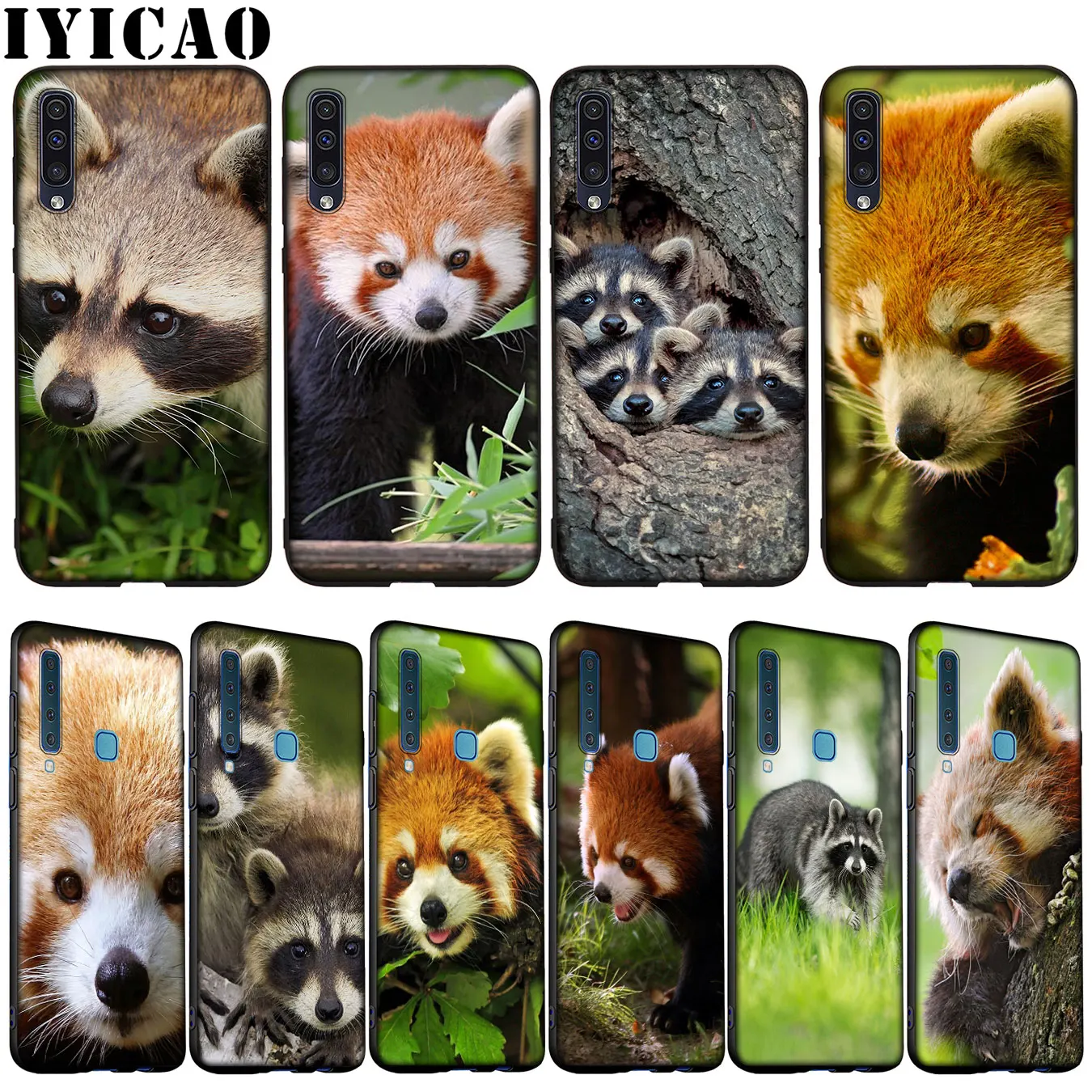 IYICAO Cute little raccoon Soft Silicone Case for Samsung Galaxy A70 A60 A50 A40 A30 A20 A10 M10 M20 M30 M40 A20E Cover | Мобильные