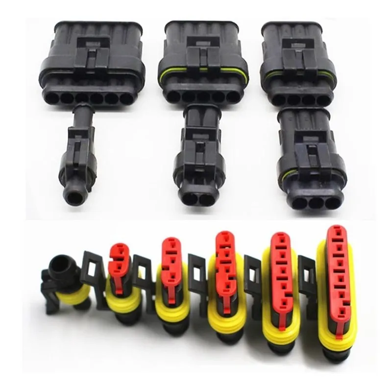Sealed wire car connector plug-in 30 sets of bagged waterproof connector 1/2/3/4/5/6 hole