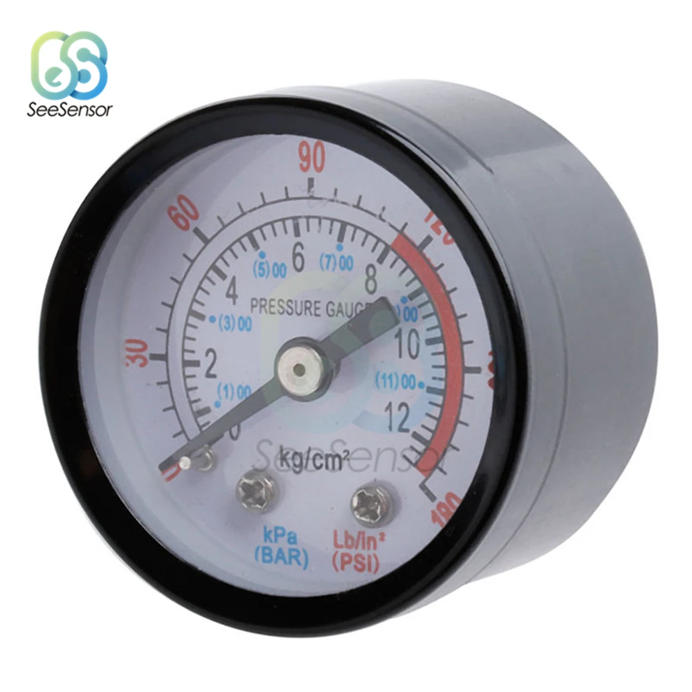 Iron bar air pressure gauge 13mm 1/4 bsp thread 0-180 psi 0-12 manometer 50mm ZH 