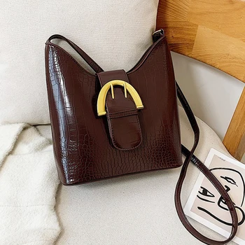 

Totes Bags For Women Vintage Small Shoulder Bags Lady Handbag Leather Crossbody Bag Ladies Purse Stone Pattern Female Bolsa