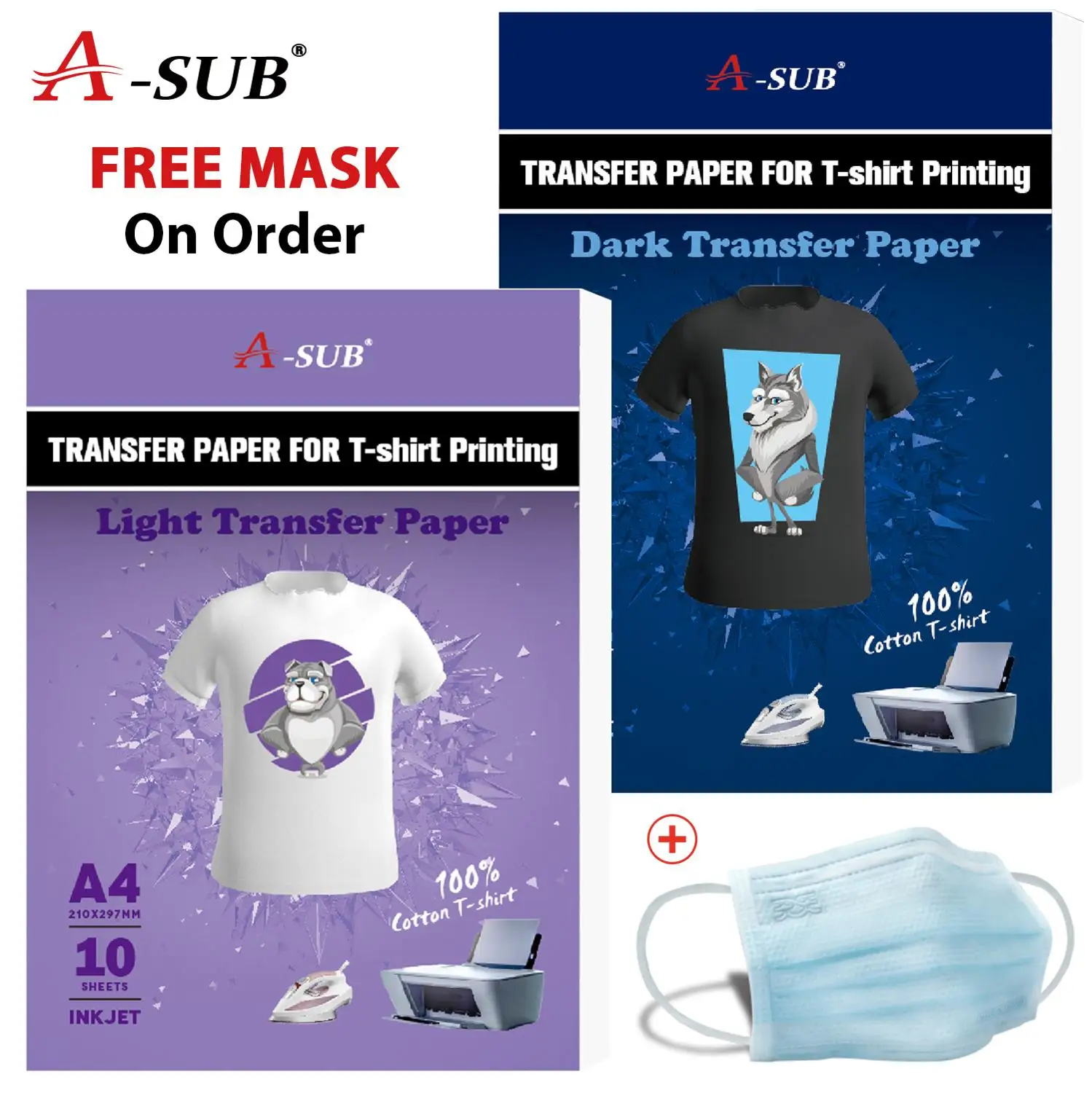 

A4 inkjet transfer paper T-shirt transfer photo paper for dark or light color clothing 10 sheets/pack free shipping