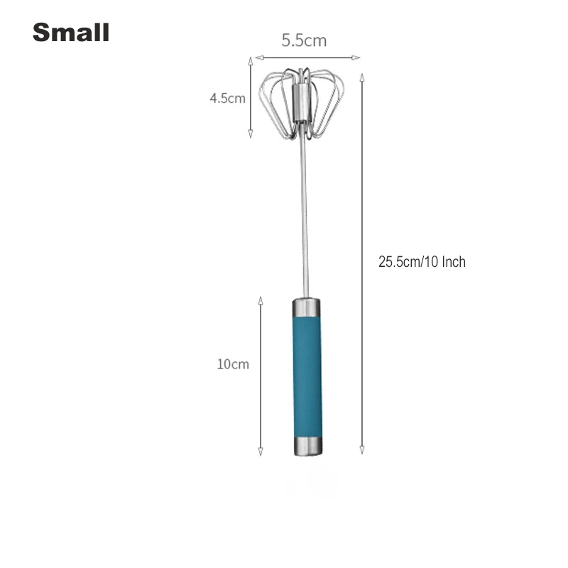 10 Inch(Small ) 1 шт., кухонный полуавтоматический Миксер для яиц из нержавеющей стали, металлический ручной миксер для муки, яиц, кухонные инструменты для смешивания - Цвет: 10 Inch(Small )