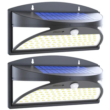 

2Pc 100 Led Solar Lights Outdoor Waterproof Motion Sensor Solar Wall Lights Solar Security Light with Wide Angle Illumination fo