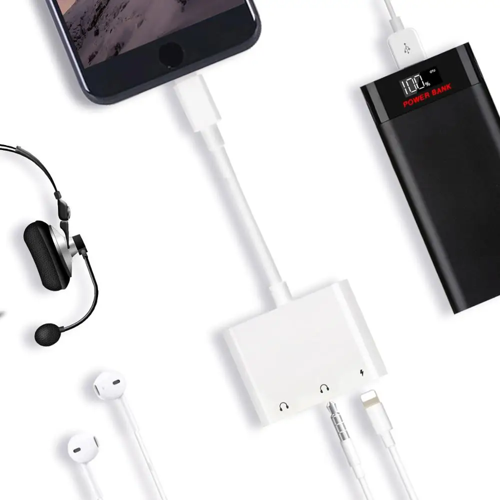 3 5mm Headphone Jack Adapter for Apple iphone DC3 5 Aux lightning Audio Adapter for ipad iphone7 8 X charging Converter
