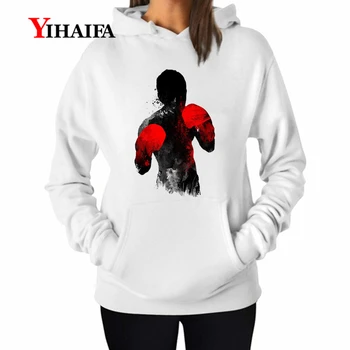 

YIHAIFA Woman Hooded Sweatshirts Ink itself Print Funny Women Long Sleeve Pullover Hoodies Casual clothes Blouse